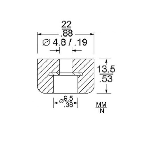 Main product image for Penn-Elcom 9101 Rubber Cabinet Foot 0.86" Dia. 260-7700